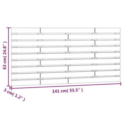 Berkfield Wall Headboard Grey 141X3X63 Cm Solid Wood Pine - thumbnail 8