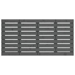 Berkfield Wall Headboard Grey 141X3X63 Cm Solid Wood Pine - thumbnail 4