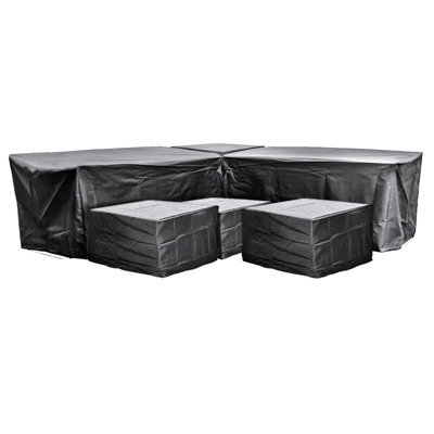 Cozy Bay Ezbreathe Malta 8 Seat Twin Stool Furniture Set Cover In Black - image 1