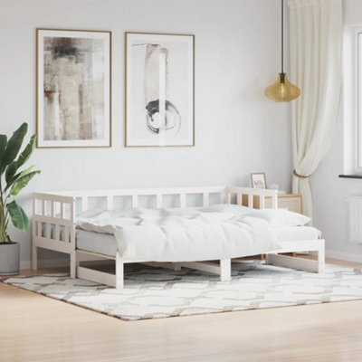Berkfield Daybed With Trundle White 80X200 Cm Solid Wood Pine - image 1