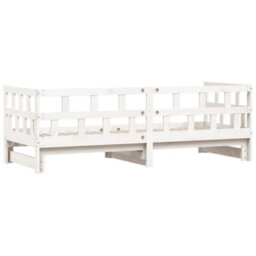 Berkfield Daybed With Trundle White 80X200 Cm Solid Wood Pine - thumbnail 8