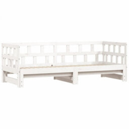 Berkfield Daybed With Trundle White 80X200 Cm Solid Wood Pine - thumbnail 5