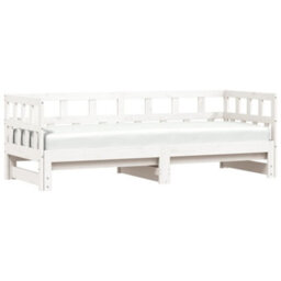 Berkfield Daybed With Trundle White 80X200 Cm Solid Wood Pine - thumbnail 4