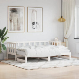 Berkfield Daybed With Trundle White 80X200 Cm Solid Wood Pine