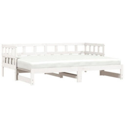 Berkfield Daybed With Trundle White 80X200 Cm Solid Wood Pine - thumbnail 2