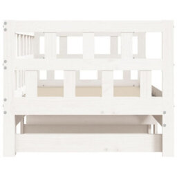 Berkfield Daybed With Trundle White 80X200 Cm Solid Wood Pine - thumbnail 7