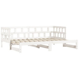 Berkfield Daybed With Trundle White 80X200 Cm Solid Wood Pine - thumbnail 3
