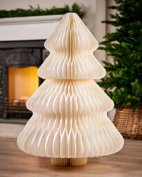 Werchristmas White Off- Paper Honeycomb Christmas Tree 3 Ft - thumbnail 2