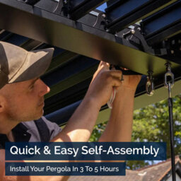 Sunopy 3X4M Premium Aluminium Matte Black Freestanding Pergola - thumbnail 8