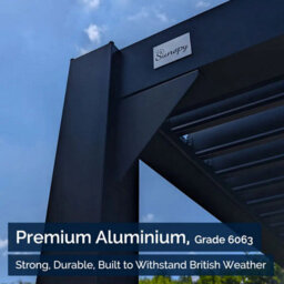 Sunopy 3X4M Premium Aluminium Matte Black Freestanding Pergola - thumbnail 2