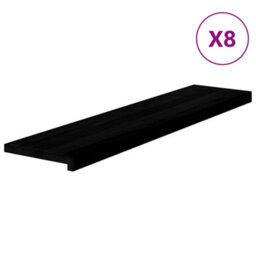 Berkfield Stair Treads 8 Pcs Dark Brown 110X30X2 Cm Solid Wood Oak - thumbnail 2