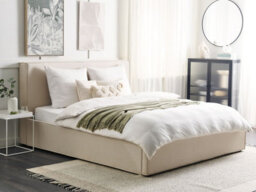 Beliani Ottoman Bed Fabric Moissac 180 X 200 Cm (Eu Super King) Beige - thumbnail 2