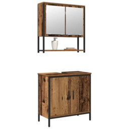 Walplus Bathroom Furniture Set With Storage 2 Pcs Brown 60 X 30 X 60 Cm - thumbnail 3