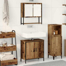 Walplus Bathroom Furniture Set With Storage 2 Pcs Brown 60 X 30 X 60 Cm - thumbnail 1