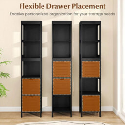 Slim Wooden Linen Tower Tall Bathroom Storage Cabinet - thumbnail 5