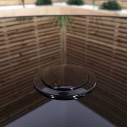 Samuel Alexander 4 Person Round Black Garden Table With Glass Top & Parasol Hole - thumbnail 3