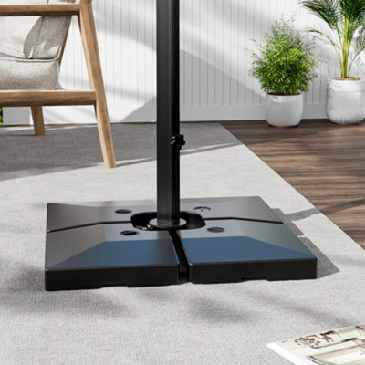 Thehotsale Set Of 4 92Kg Capacity Heavy Parasol Base Duty Cantilever Offset Fillable Patio Umbrella Stand Square Base Plate Set - image 1
