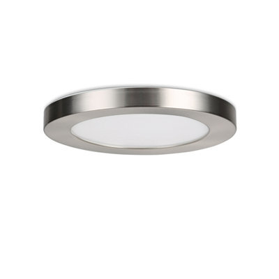 Plum&clay Gemini Nickel Led Round Ceiling & Wall Light 3 Way Colour Changing 12W - image 1