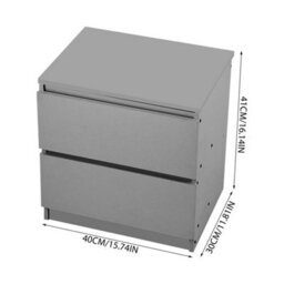 Wooden 2 Drawer Bedside Cabinet Storage Nightstand - thumbnail 2