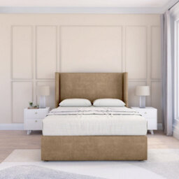 "Sloomy 6Ft Devonshire Naples Mink Memory Foam Bed Set With No Drawers Mattress & 54"" Wingback Headboard - Super King" - thumbnail 2