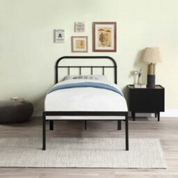 SlumberWorx Aldbury Modern Traditional Style Black Single Metal Bed Frame - thumbnail 2