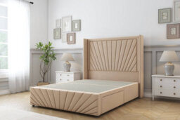 "Comfort Sunrise Pebble Plush Divan Bed Set 2 Drawers Foot-End - 54"" Wingback & 12"" Footboard 4'6 Double" - thumbnail 3