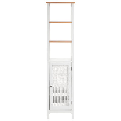 Wyld And Coco Casalux White Mdf Tall Bathroom Cabinet 30 X 160 Cm With Perforated Door And Shelves - image 1