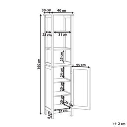 Wyld And Coco Casalux White Mdf Tall Bathroom Cabinet 30 X 160 Cm With Perforated Door And Shelves - thumbnail 4