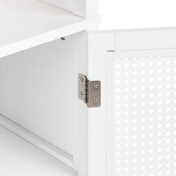 Wyld And Coco Casalux White Mdf Tall Bathroom Cabinet 30 X 160 Cm With Perforated Door And Shelves - thumbnail 8