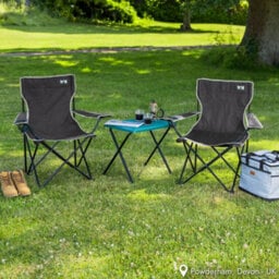 Trail Outdoor Leisure Folding Camping Chair With Cup Holder Black 2 Pack - thumbnail 2