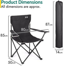 Trail Outdoor Leisure Folding Camping Chair With Cup Holder Black 2 Pack - thumbnail 7