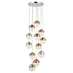 Luminosa Lighting Luminosa Paloma Plate Pendant Ceiling Lamp, Chrome Plate With Chrome, Copper, Gold, Glass