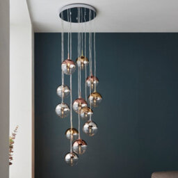 Luminosa Lighting Luminosa Paloma Plate Pendant Ceiling Lamp, Chrome Plate With Chrome, Copper, Gold, Glass - thumbnail 2