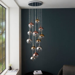 Luminosa Lighting Luminosa Paloma Plate Pendant Ceiling Lamp, Chrome Plate With Chrome, Copper, Gold, Glass - thumbnail 5