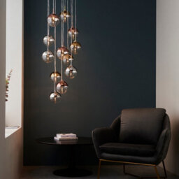 Luminosa Lighting Luminosa Paloma Plate Pendant Ceiling Lamp, Chrome Plate With Chrome, Copper, Gold, Glass - thumbnail 4
