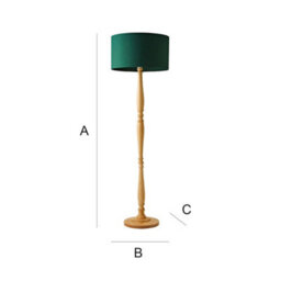Valuelights Victoria Traditional Light Wood Candlestick Floor Lamp With Forest Green Drum Shade - thumbnail 8