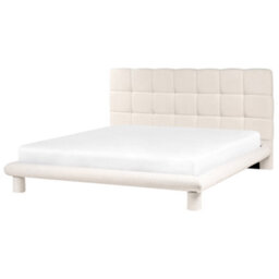 Beliani Bed Boucle Cressat 180 X 200 Cm (Eu Super King) Off-White - thumbnail 4