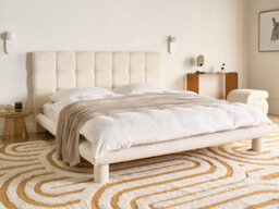 Beliani Bed Boucle Cressat 180 X 200 Cm (Eu Super King) Off-White - thumbnail 2