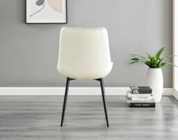 Furniturebox Imperia Grey High Gloss 6 Seater Dining Table With Structural 2 Plinth Column Legs 6 Cream Velvet Black Leg Pesaro Chairs - thumbnail 7