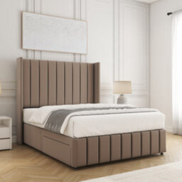 Bsspoke Zoe Divan Bed Mink Plush Velvet With 54Inch Headboard & 12Inch Footboard & No Drawers No Mattress In All Sizes - thumbnail 2