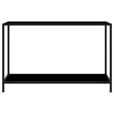 Berkfield Stylish Console Table Black 120X35X75 Cm Tempered Glass - image 1