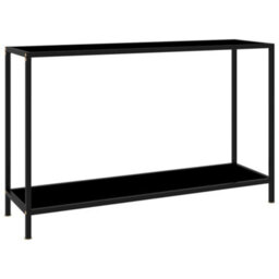 Berkfield Stylish Console Table Black 120X35X75 Cm Tempered Glass - thumbnail 2