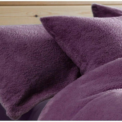 Homes & Linen Teddy Fleece Warm And Cosy Plush Fluffy Cuddly Thermal Pair Pillow Case