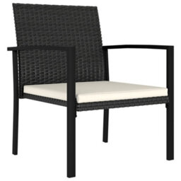 Walplus Garden Dining Chairs 4 Pcs Poly Rattan Black - thumbnail 2