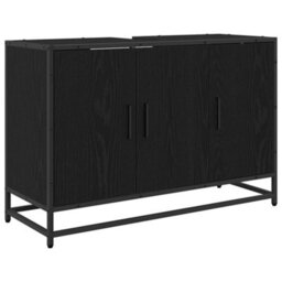 Walplus Bathroom Sink Cabinet Black Oak 90 X 33 X 60 Cm Engineered Wood - thumbnail 2