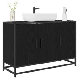 Walplus Bathroom Sink Cabinet Black Oak 90 X 33 X 60 Cm Engineered Wood - thumbnail 3