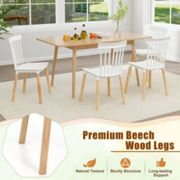 Set Of 4 Windsor Dining Chairs Armless Kitchen Side Chairs - thumbnail 3