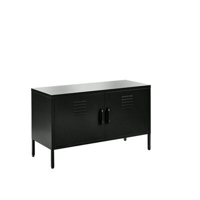 MMT Funiture Designs Black Metal Tv Stand Cabinet Retro Low Sideboard Cabinet Buffet Retro 100Cm - image 1