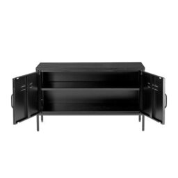 MMT Funiture Designs Black Metal Tv Stand Cabinet Retro Low Sideboard Cabinet Buffet Retro 100Cm - thumbnail 7