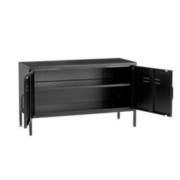 MMT Funiture Designs Black Metal Tv Stand Cabinet Retro Low Sideboard Cabinet Buffet Retro 100Cm - thumbnail 2